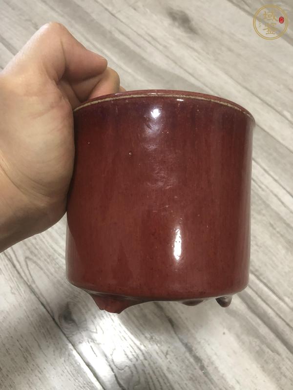 古玩陶瓷鈞紅釉筒式爐真品鑒賞圖