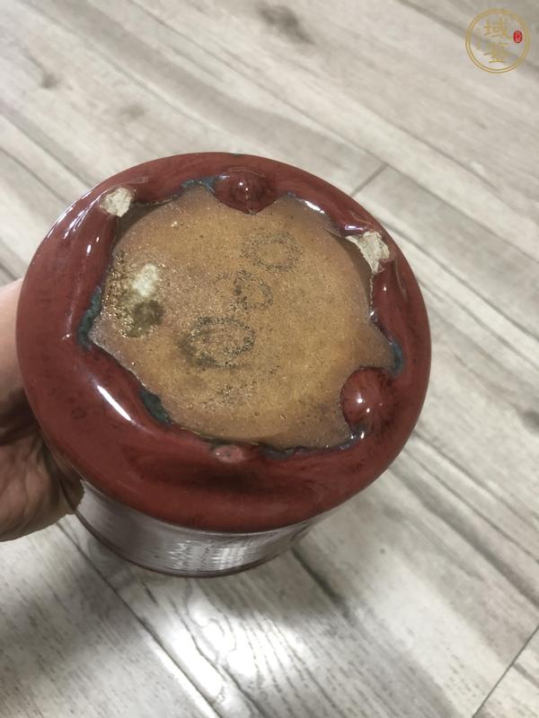 古玩陶瓷鈞紅釉筒式爐真品鑒賞圖