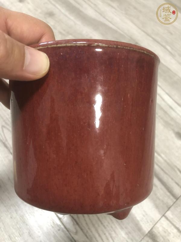 古玩陶瓷鈞紅釉筒式爐真品鑒賞圖