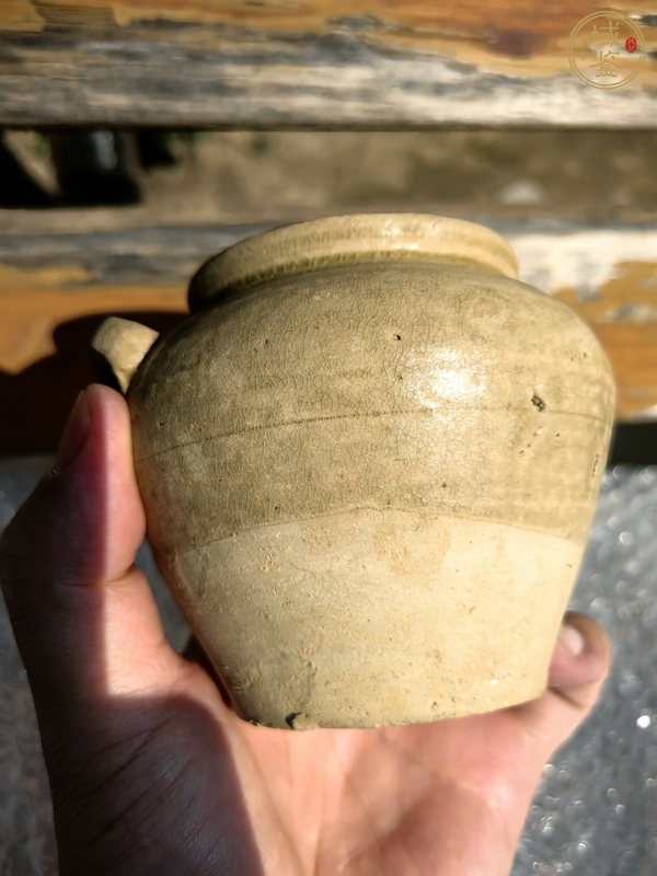 古玩陶瓷青釉雙耳罐真品鑒賞圖