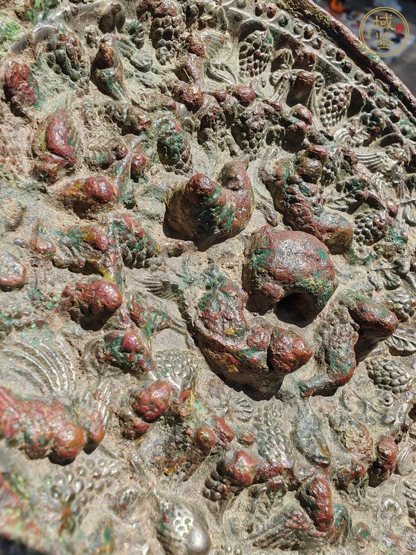 古玩銅器唐海獸葡萄鏡真品鑒賞圖