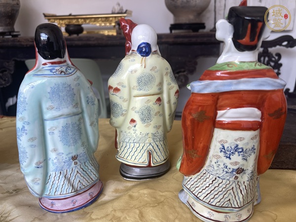 古玩陶瓷粉彩三星造像真品鑒賞圖