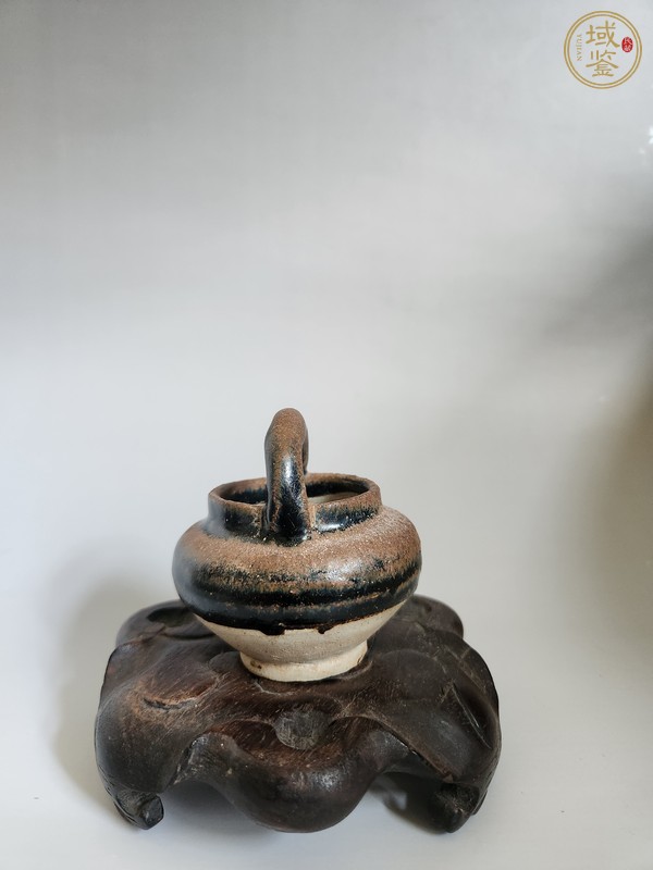 古玩金元時(shí)期黑釉提梁水丞真品鑒賞圖