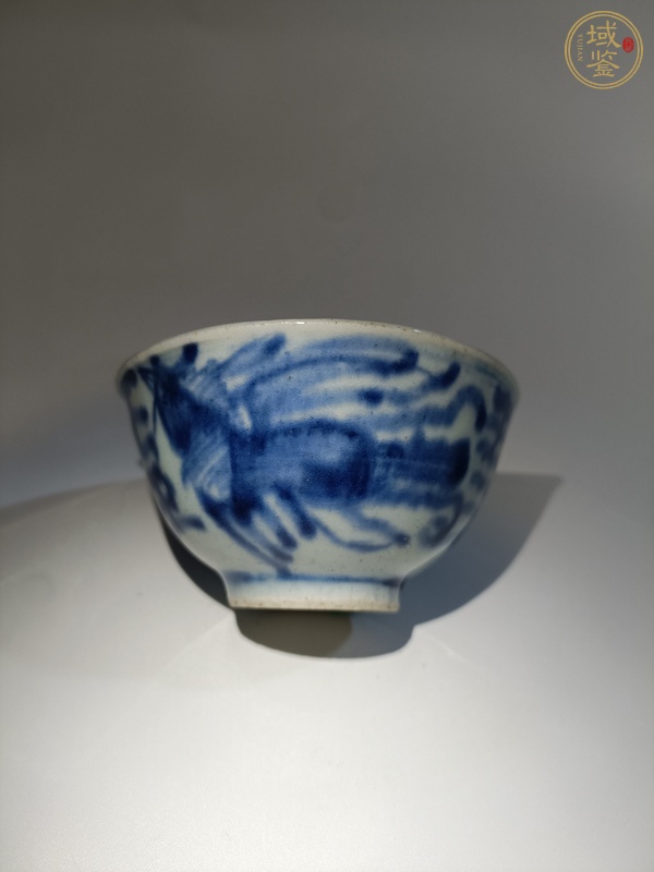 古玩陶瓷青花鳳紋茶碗真品鑒賞圖