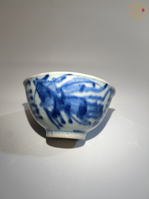 古玩陶瓷青花鳳紋茶碗真品鑒賞圖