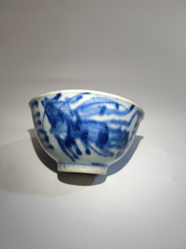 古玩轉(zhuǎn)賣康熙青花鳳紋茶碗拍賣，當(dāng)前價格1250元