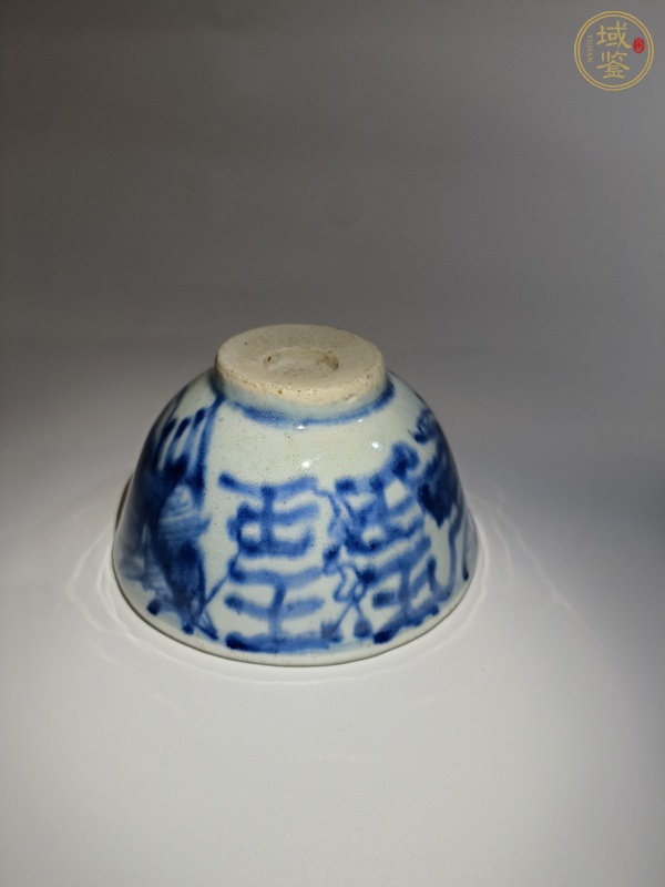 古玩陶瓷青花鳳紋茶碗真品鑒賞圖