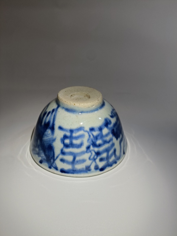 古玩陶瓷康熙青花鳳紋茶碗拍賣，當(dāng)前價(jià)格3888元