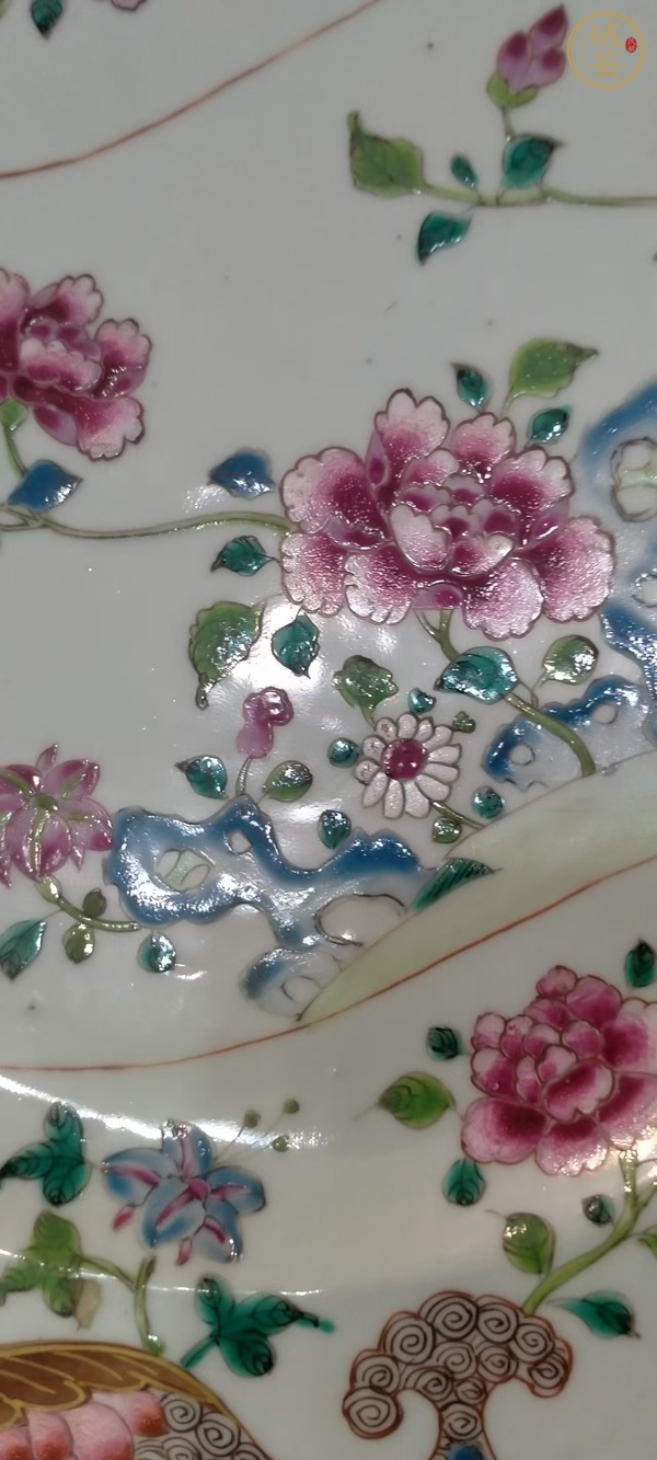 古玩陶瓷雍正粉彩花卉盤真品鑒賞圖