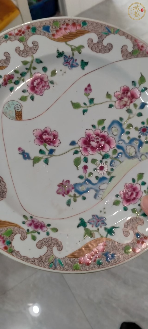 古玩陶瓷雍正粉彩花卉盤真品鑒賞圖