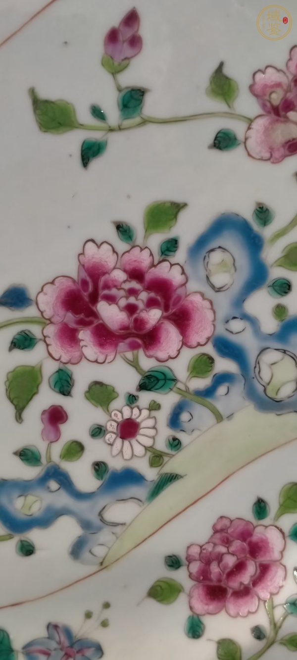 古玩陶瓷雍正粉彩花卉盤真品鑒賞圖