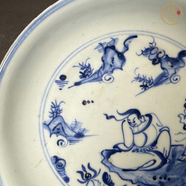 古玩陶瓷青花人物紋盤真品鑒賞圖