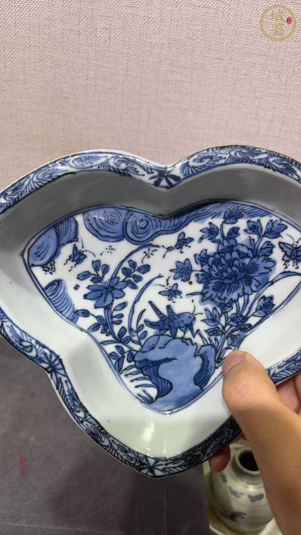 古玩陶瓷青花飛黃騰達筆洗真品鑒賞圖