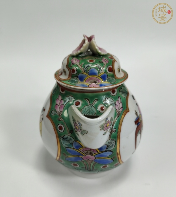 古玩陶瓷粉彩人物紋茶壺真品鑒賞圖