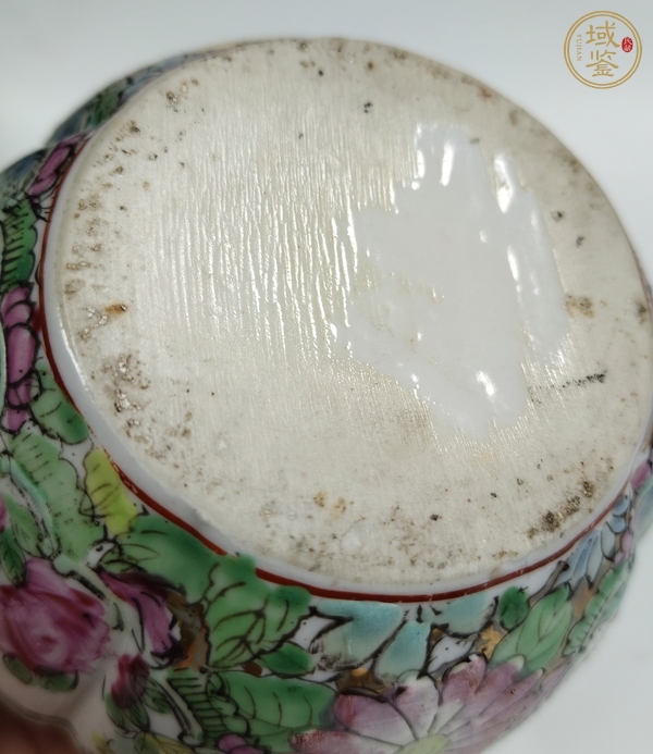 古玩陶瓷廣彩花鳥紋花囊真品鑒賞圖
