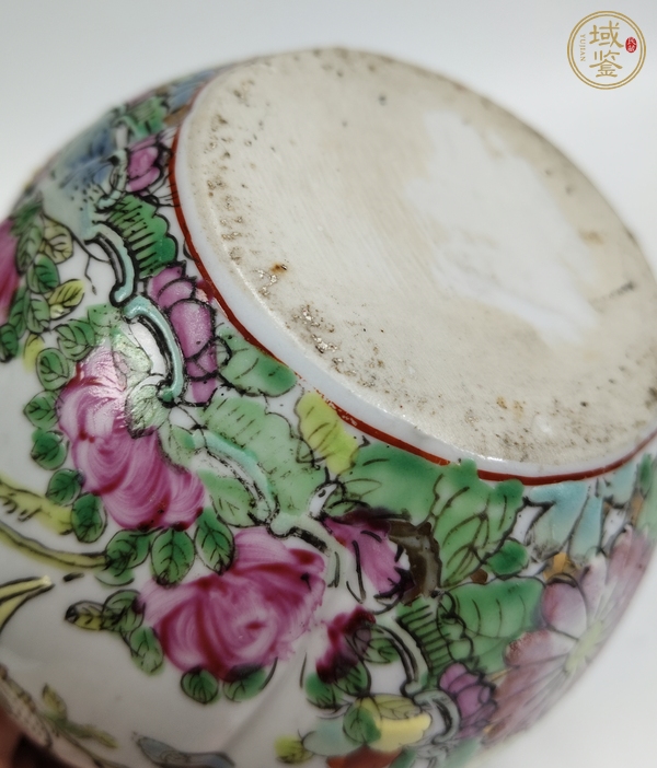 古玩陶瓷廣彩花鳥紋花囊真品鑒賞圖