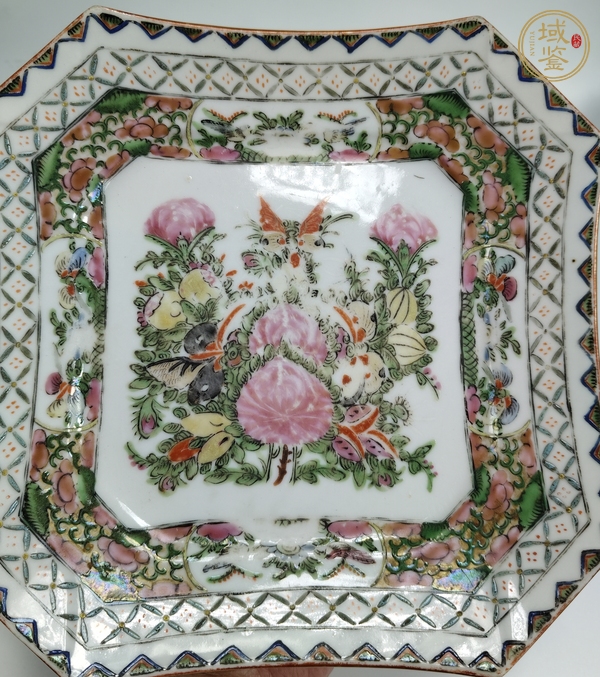 古玩陶瓷廣彩花蝶紋盤(pán)真品鑒賞圖
