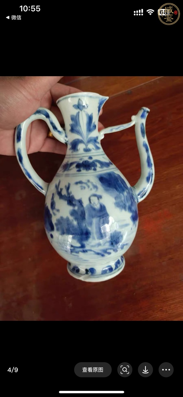 古玩陶瓷青花人物故事紋執(zhí)壺真品鑒賞圖