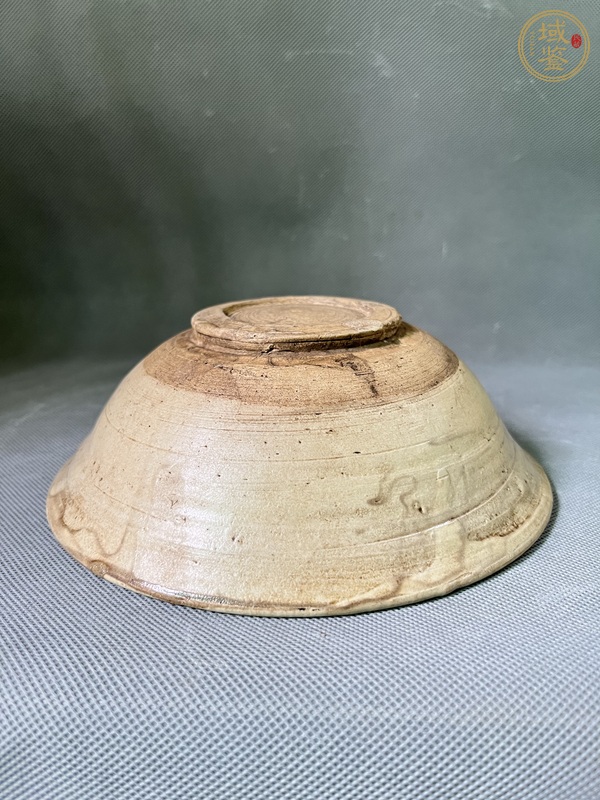 古玩陶瓷磁州窯白地黑彩茶碗真品鑒賞圖
