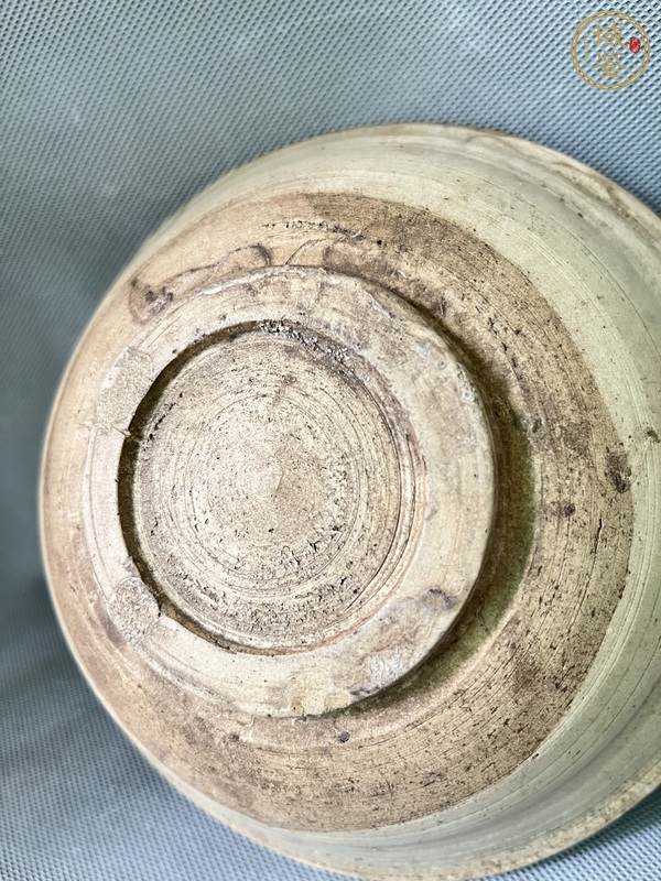 古玩陶瓷磁州窯白地黑彩茶碗真品鑒賞圖