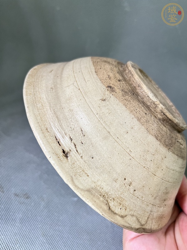 古玩陶瓷磁州窯白地黑彩茶碗真品鑒賞圖