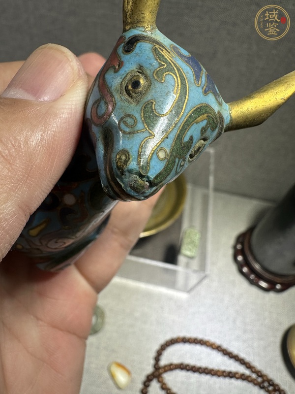 古玩銅器景泰藍瑞獸真品鑒賞圖