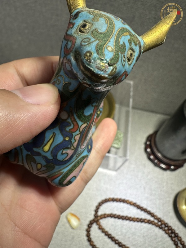 古玩銅器景泰藍瑞獸真品鑒賞圖