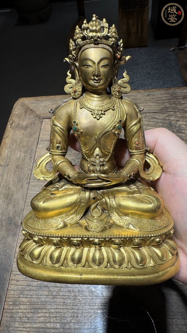 古玩銅器無量壽佛真品鑒賞圖