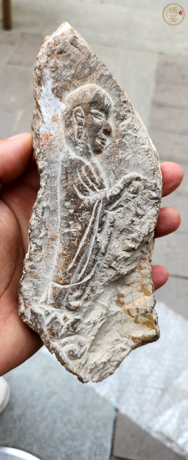 古玩雜項(xiàng)青石站像石刻真品鑒賞圖