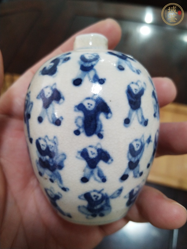 古玩百子圖煨瓷罐真品鑒賞圖