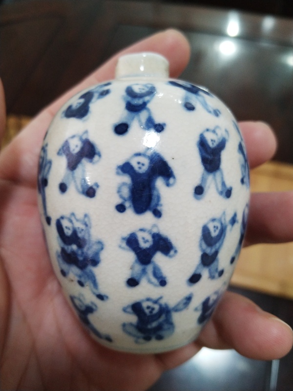 古玩轉(zhuǎn)賣百子圖煨瓷罐拍賣，當(dāng)前價格398元