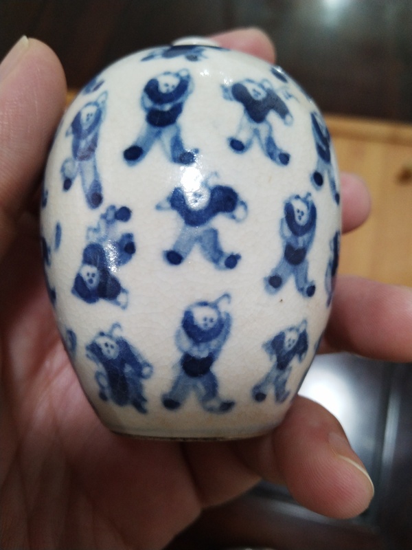 古玩陶瓷百子圖煨瓷罐拍賣，當前價格2600元