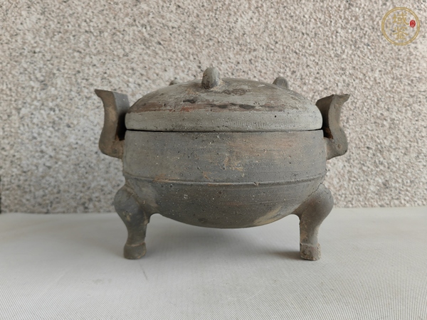古玩陶瓷灰陶三足鼎真品鑒賞圖