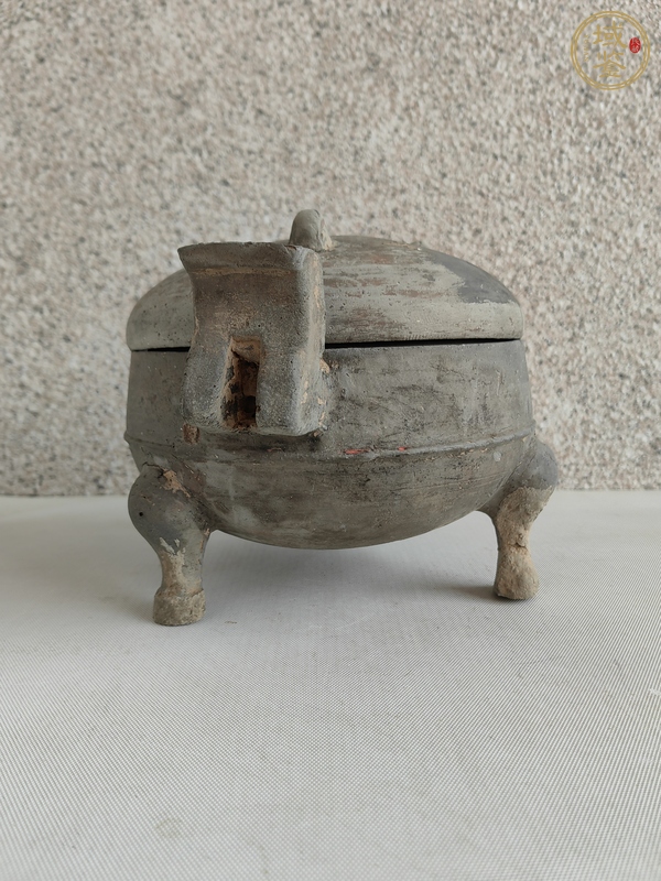 古玩陶瓷灰陶三足鼎真品鑒賞圖