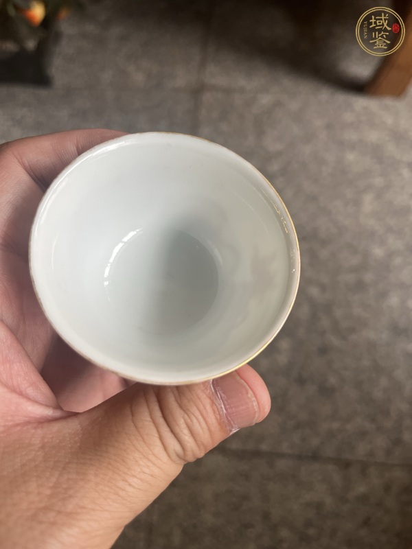 古玩陶瓷礬紅獅紋杯真品鑒賞圖