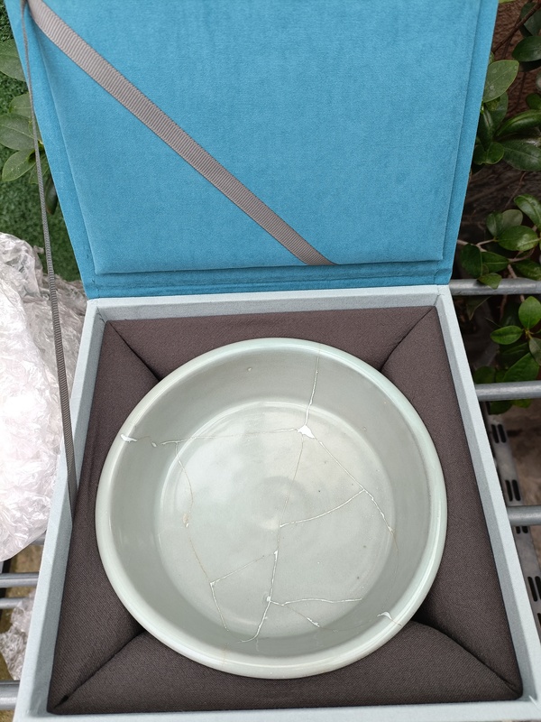 古玩陶瓷館藏級珍品南宋龍泉官窯天青色大直壁洗拍賣，當前價格9800元