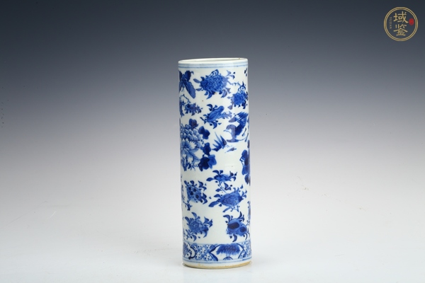 古玩清晚·青花花鳥蝶紋香筒真品鑒賞圖