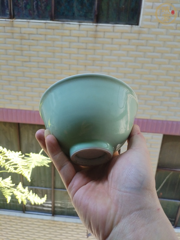 古玩陶瓷青釉茶圓真品鑒賞圖