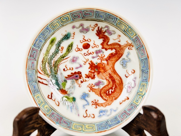 古玩陶瓷民國·五彩龍鳳紋盤一對拍賣，當(dāng)前價(jià)格99元
