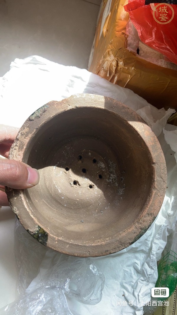 古玩綠釉葵花底座真品鑒賞圖