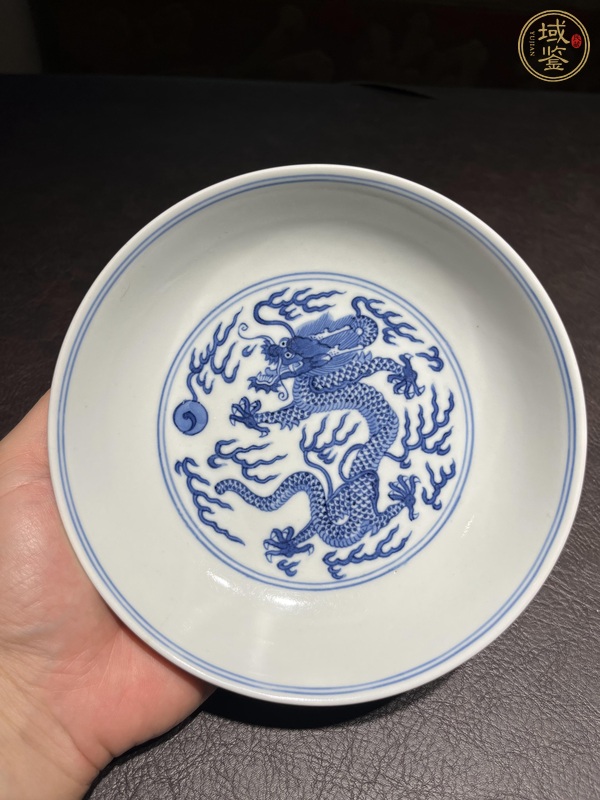古玩陶瓷云龍紋盤真品鑒賞圖