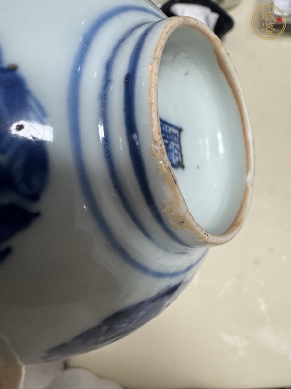 古玩陶瓷明萬(wàn)歷團(tuán)花紋青花碗真品鑒賞圖