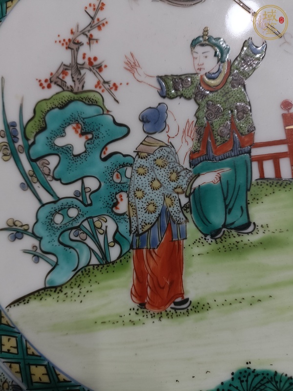 古玩陶瓷人物紋五彩瓷板畫(huà)真品鑒賞圖
