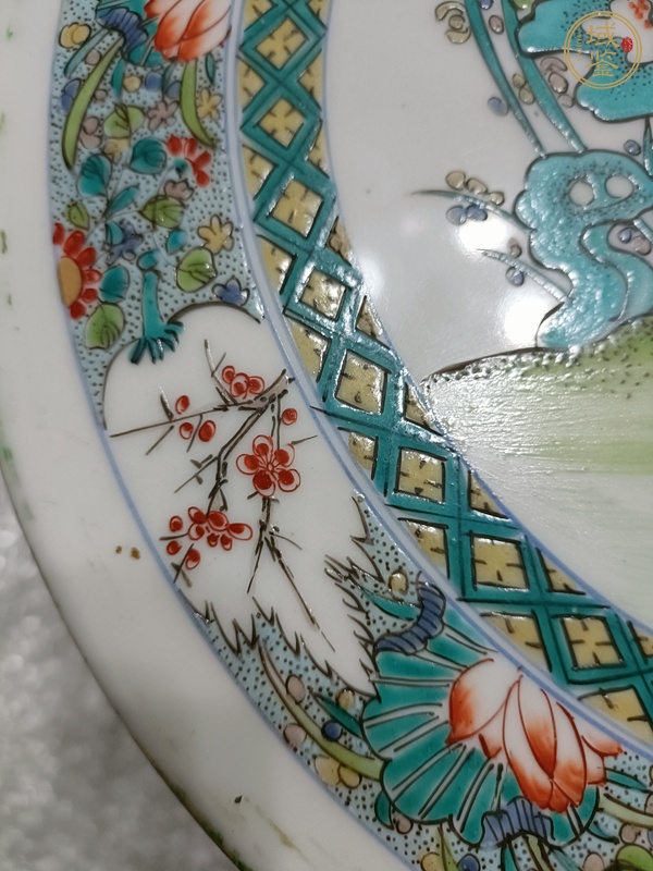 古玩陶瓷人物紋五彩瓷板畫(huà)真品鑒賞圖