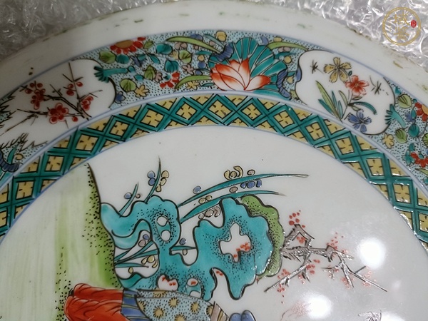 古玩陶瓷人物紋五彩瓷板畫(huà)真品鑒賞圖