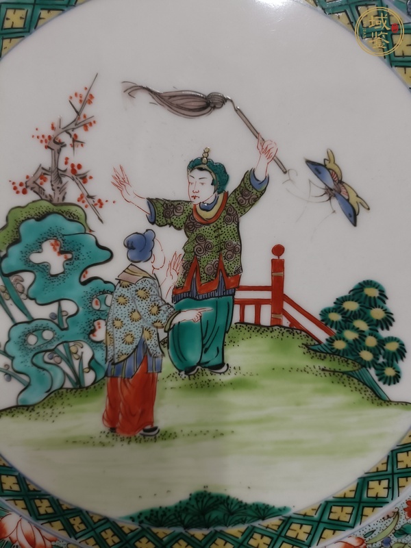 古玩陶瓷人物紋五彩瓷板畫(huà)真品鑒賞圖