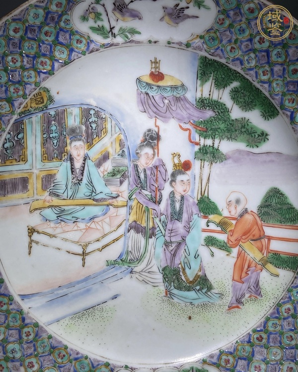 古玩陶瓷咸豐五彩人物故事紋盤真品鑒賞圖