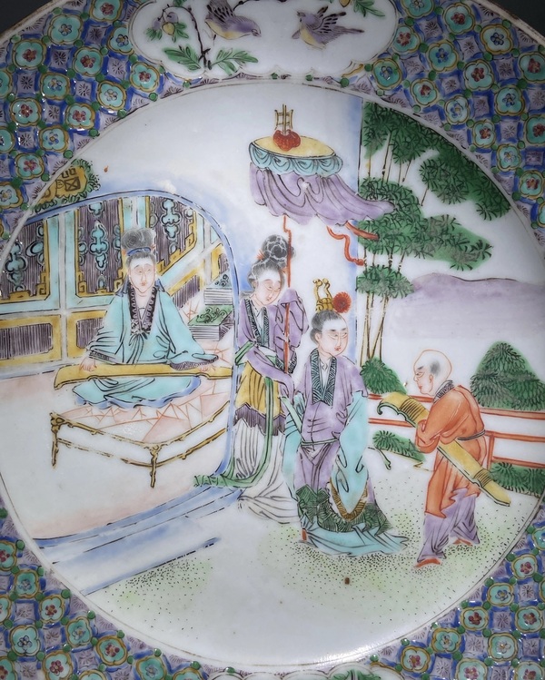 古玩陶瓷咸豐五彩人物故事紋盤拍賣，當前價格1980元