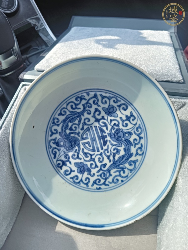 古玩陶瓷青花夔龍紋盤真品鑒賞圖