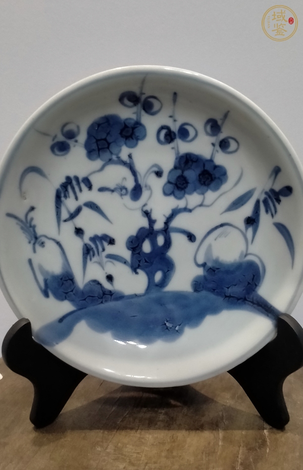 古玩陶瓷青花花卉紋盤真品鑒賞圖